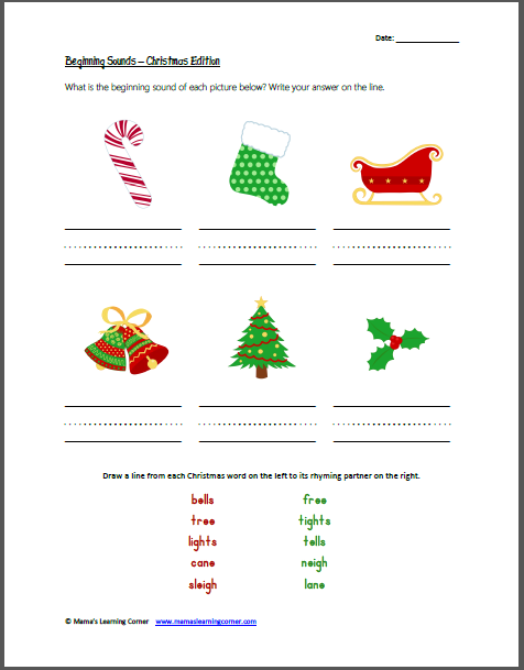 Fascinating Free Christmas Rhyming Worksheets In Christmas
