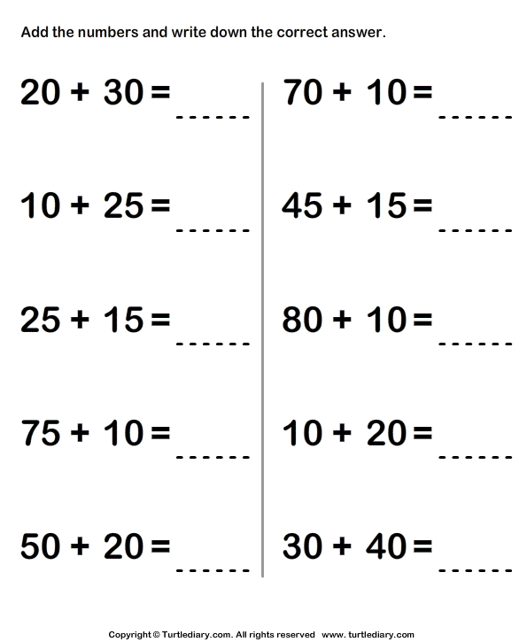 Find Sum Of Two Two Digit Numbers Using Regrouping Worksheet