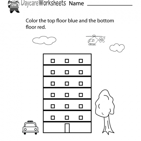 Free Preschool Top And Bottom Worksheet Position Word Worksheets