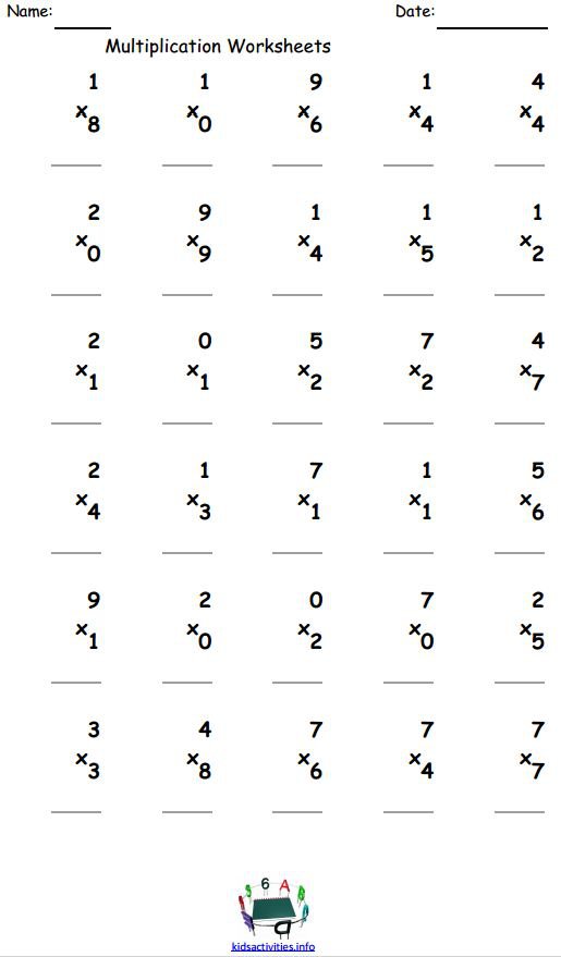 Free Printable Math Worksheets For 4th Grade Multiplication