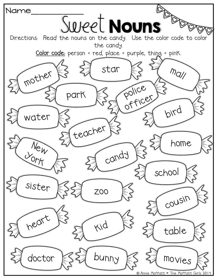 Free Worksheets For Kindergarten Nouns
