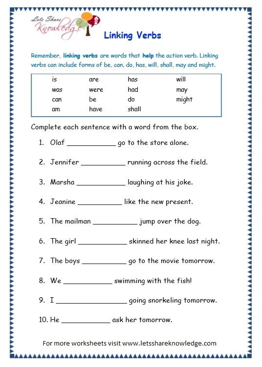 Grade 3 Grammar Topic 14  Helping Verbs Worksheets
