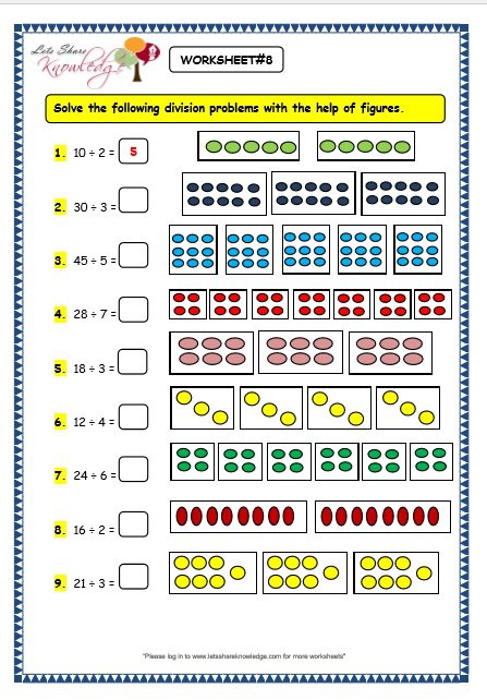Grade 3 Maths Worksheets  Division (6 2 Division By Grouping
