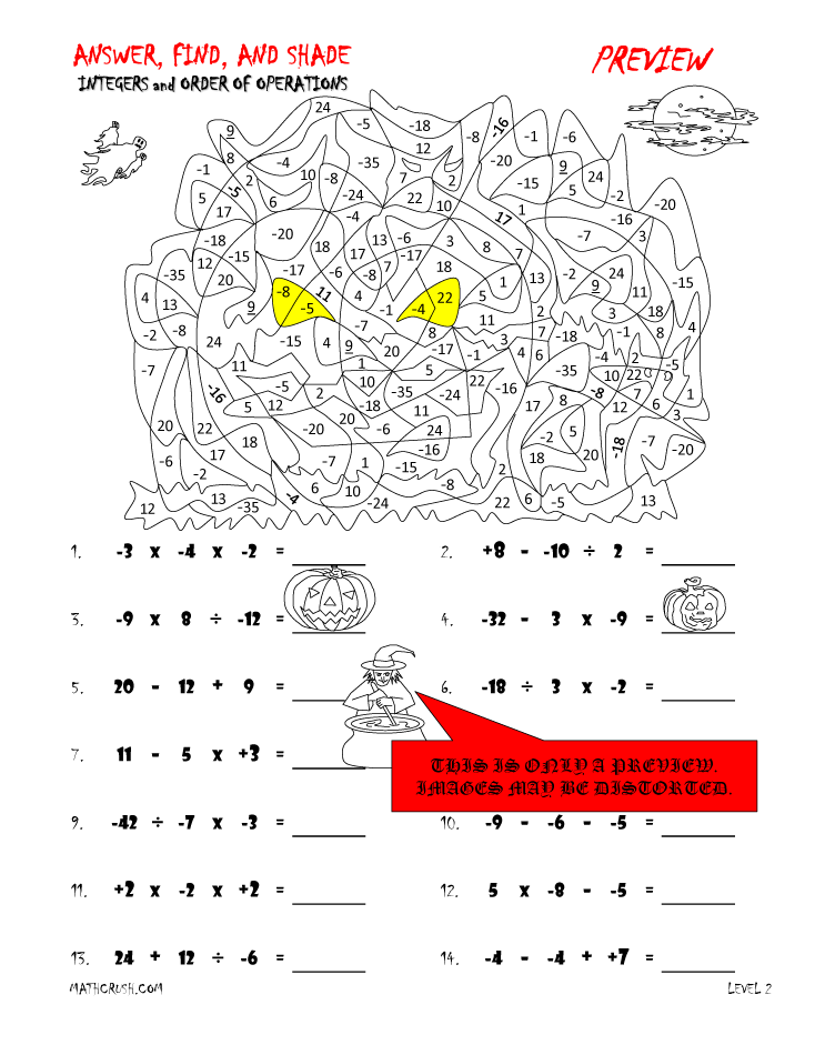 Halloween Integers Worksheet The Best Worksheets Image Collection