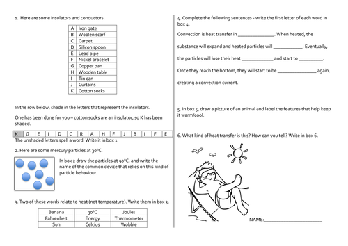 Heat Worksheet Collection Of Solutions Heat Transfer Worksheets