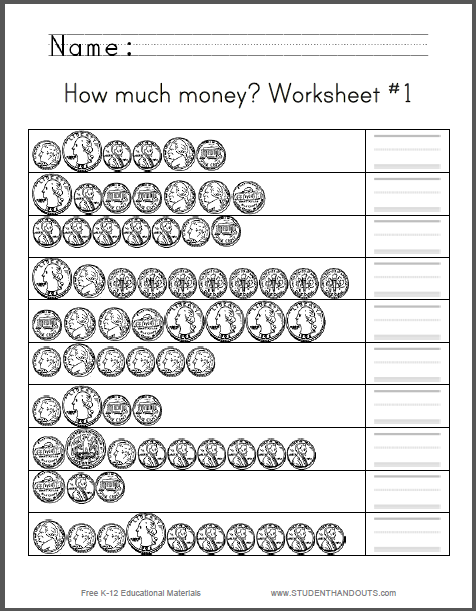 How Much Money Worksheet  1