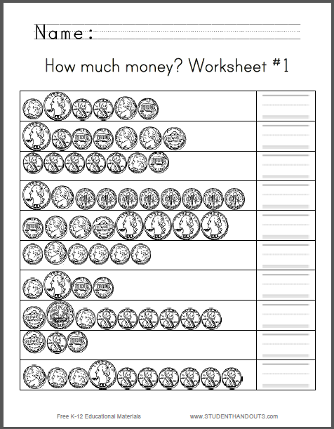How Much Money Worksheets