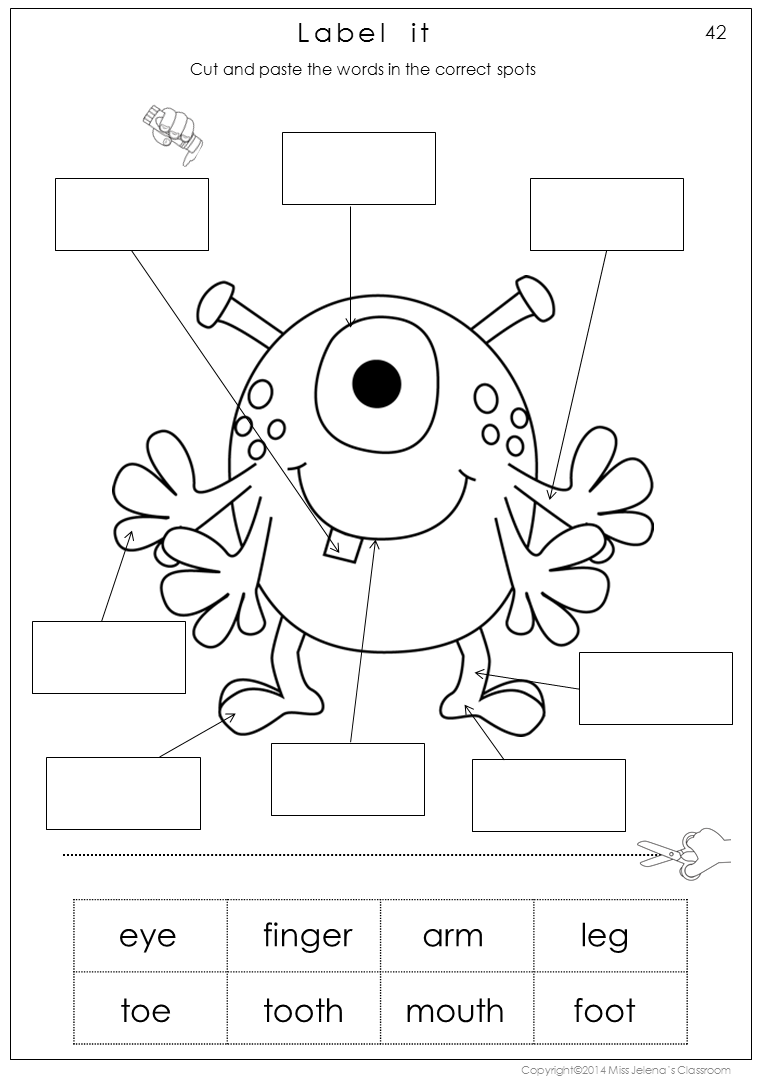 Human Body Parts Worksheets For Kindergarten | Free Worksheets Samples