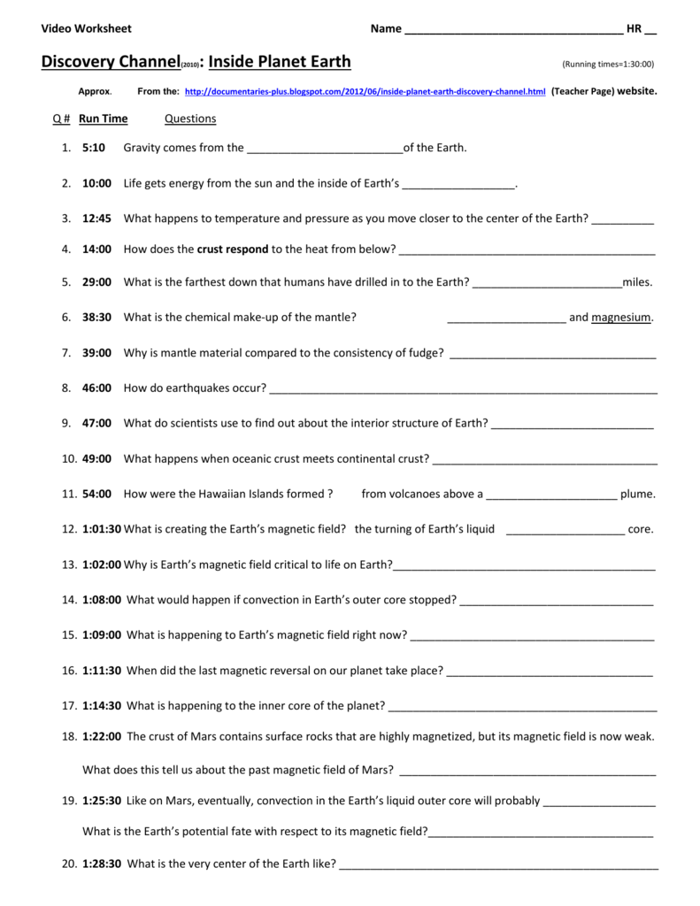 Inside Earth Worksheet Answers The Best Worksheets Image