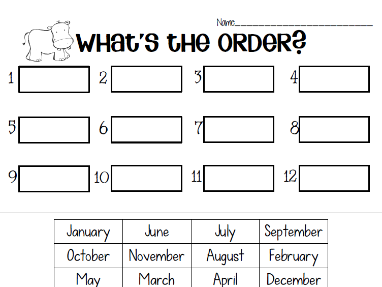 Interesting Months Of The Year Worksheets For Grade 1 For Freebie