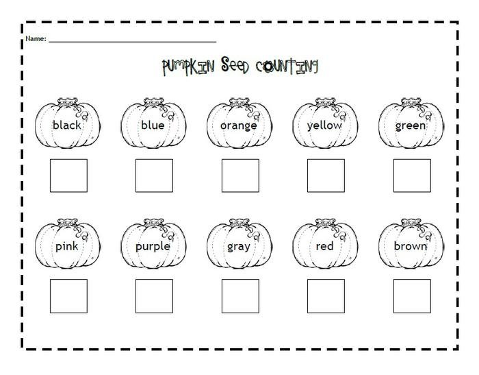 Kindergarten Pumpkin Worksheets