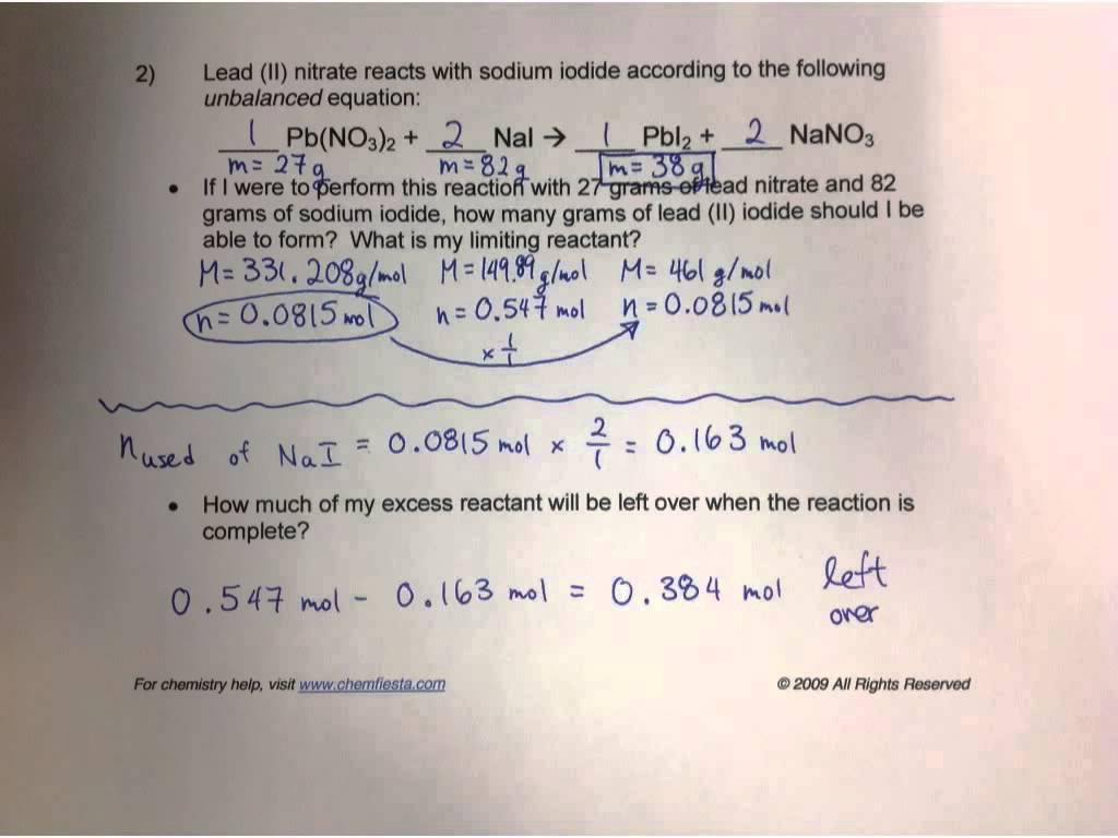 Limiting Reagent Worksheet Answers The Best Worksheets Image