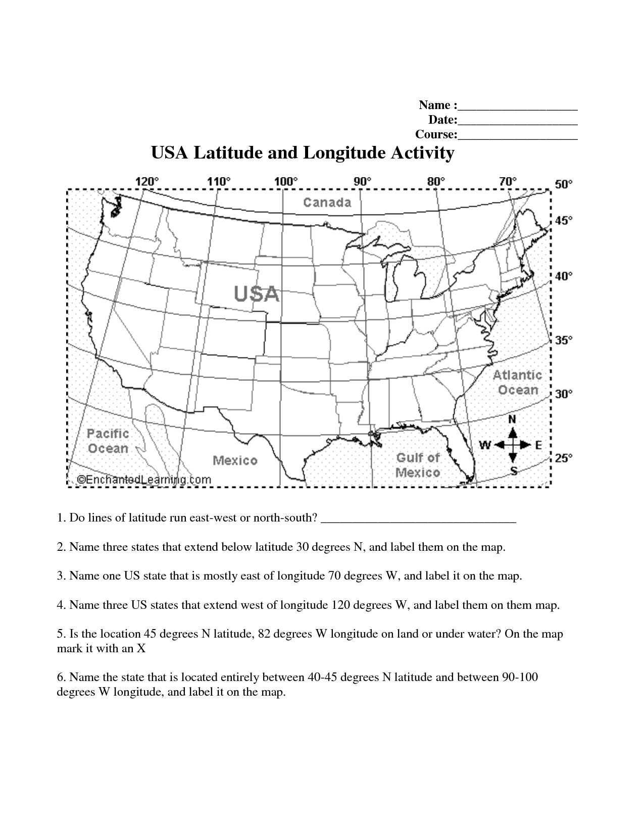 Lines Of Latitude And Longitude Worksheets The Best Worksheets