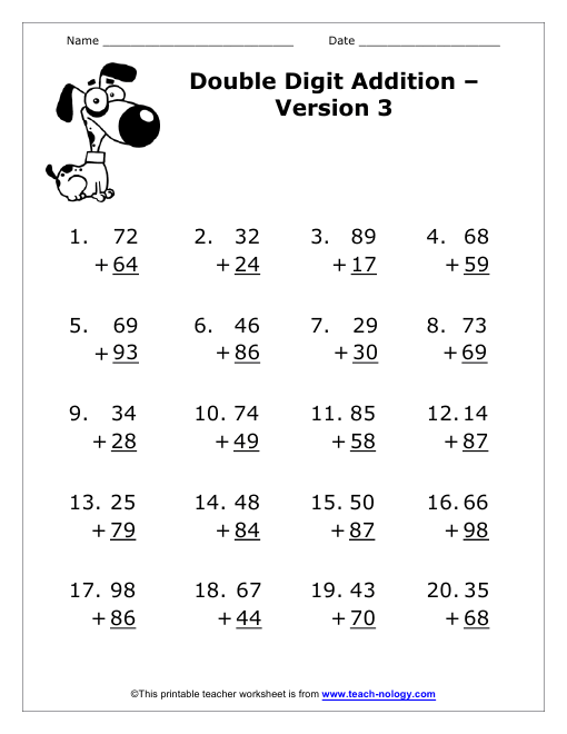 Long Addition Worksheets Worksheets For All