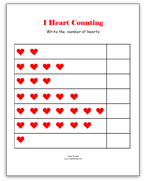 Math Worksheets Counting Kindergarten