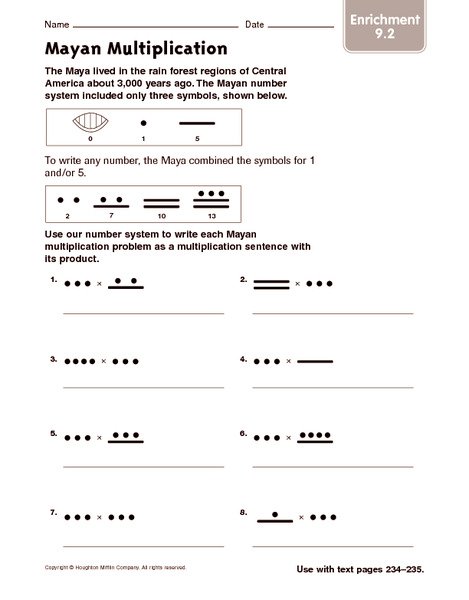 Enrichment Math Worksheets