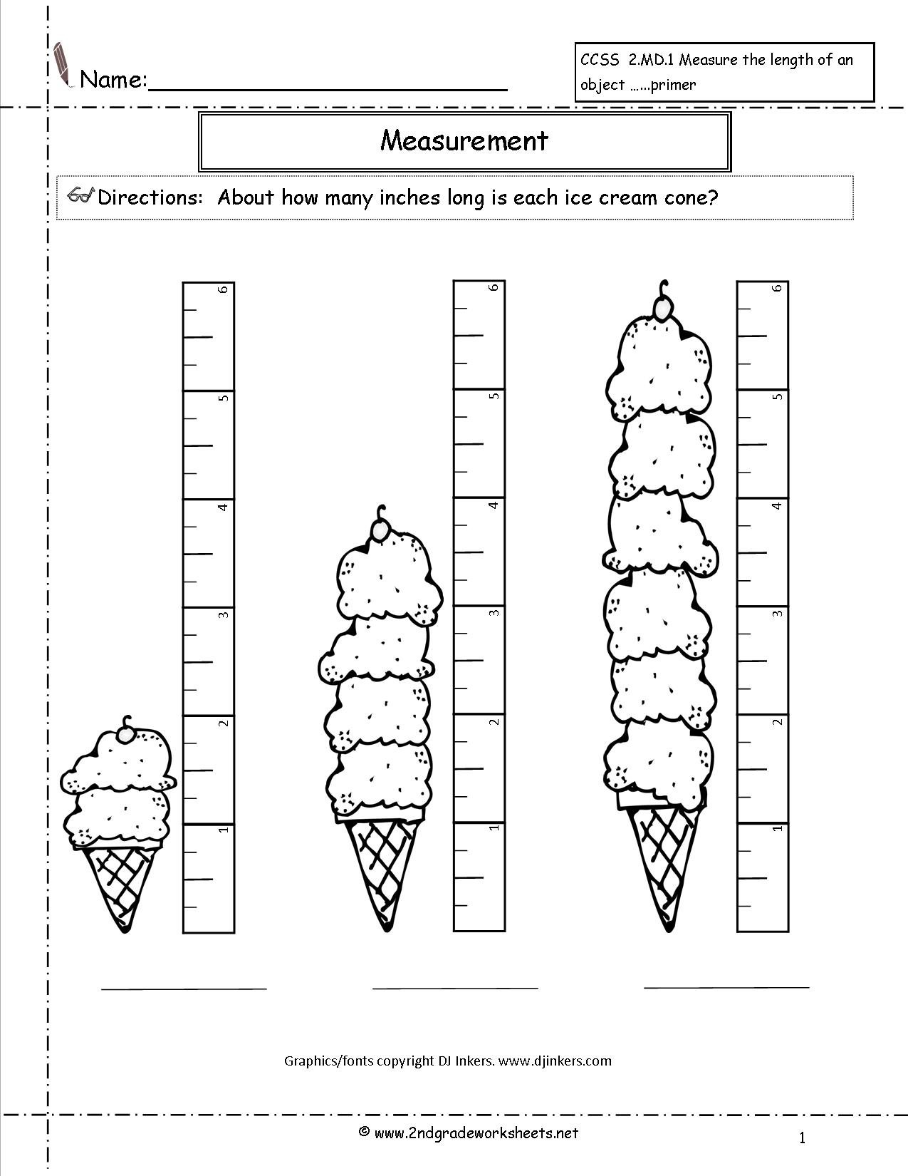 Measurement Math Worksheets For 2nd Grade The Best Worksheets