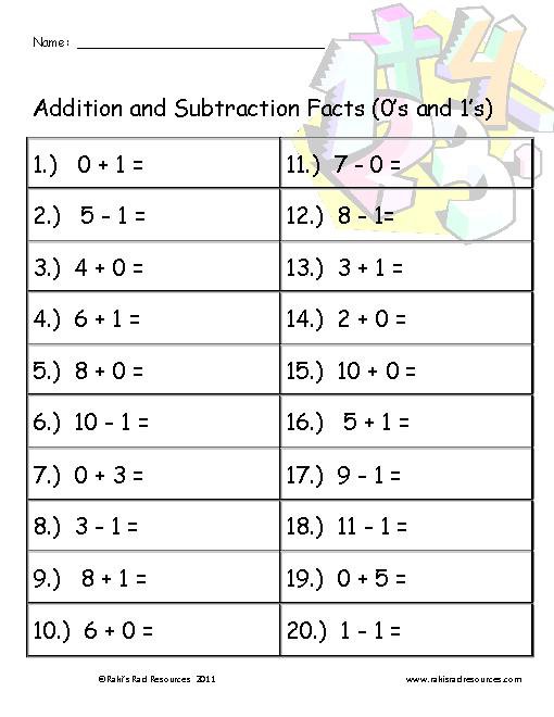 Addition And Subtraction Mixed Practice Worksheets