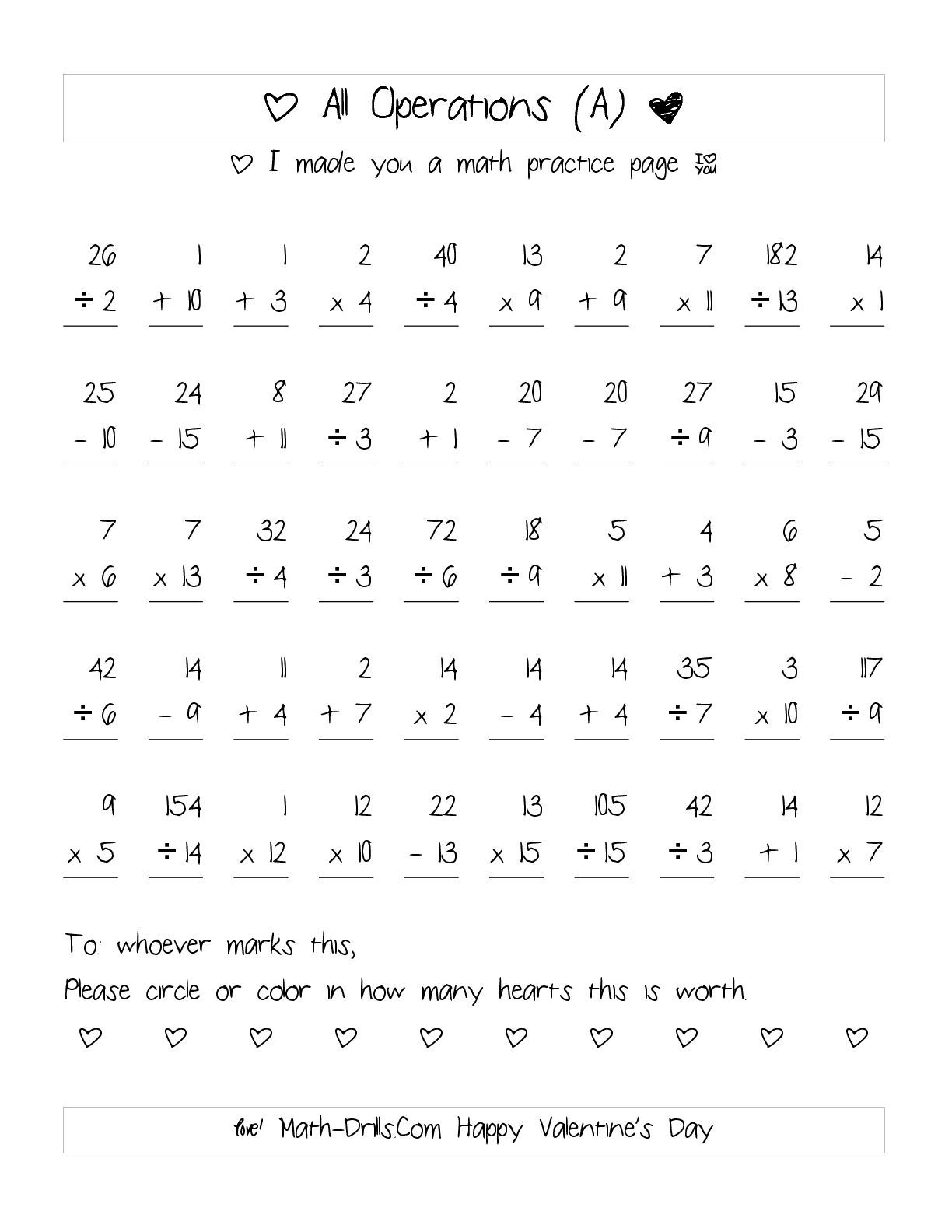 Mixed Operations Worksheets The Best Worksheets Image Collection