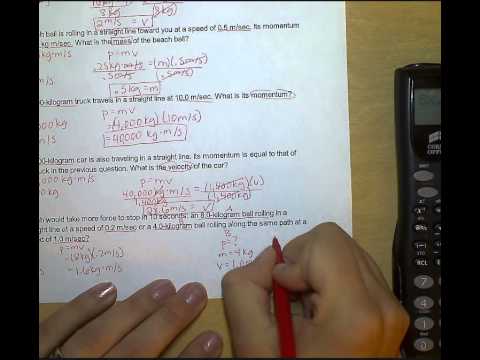 Momentum Worksheet A