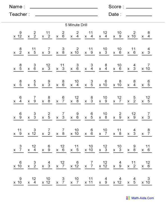 Multiplication Free Printable Worksheets Grade 2 Multiplication