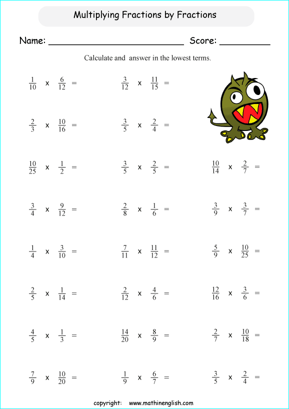 Multiply Fractions Fractions And Give Your Answer In The Lowest