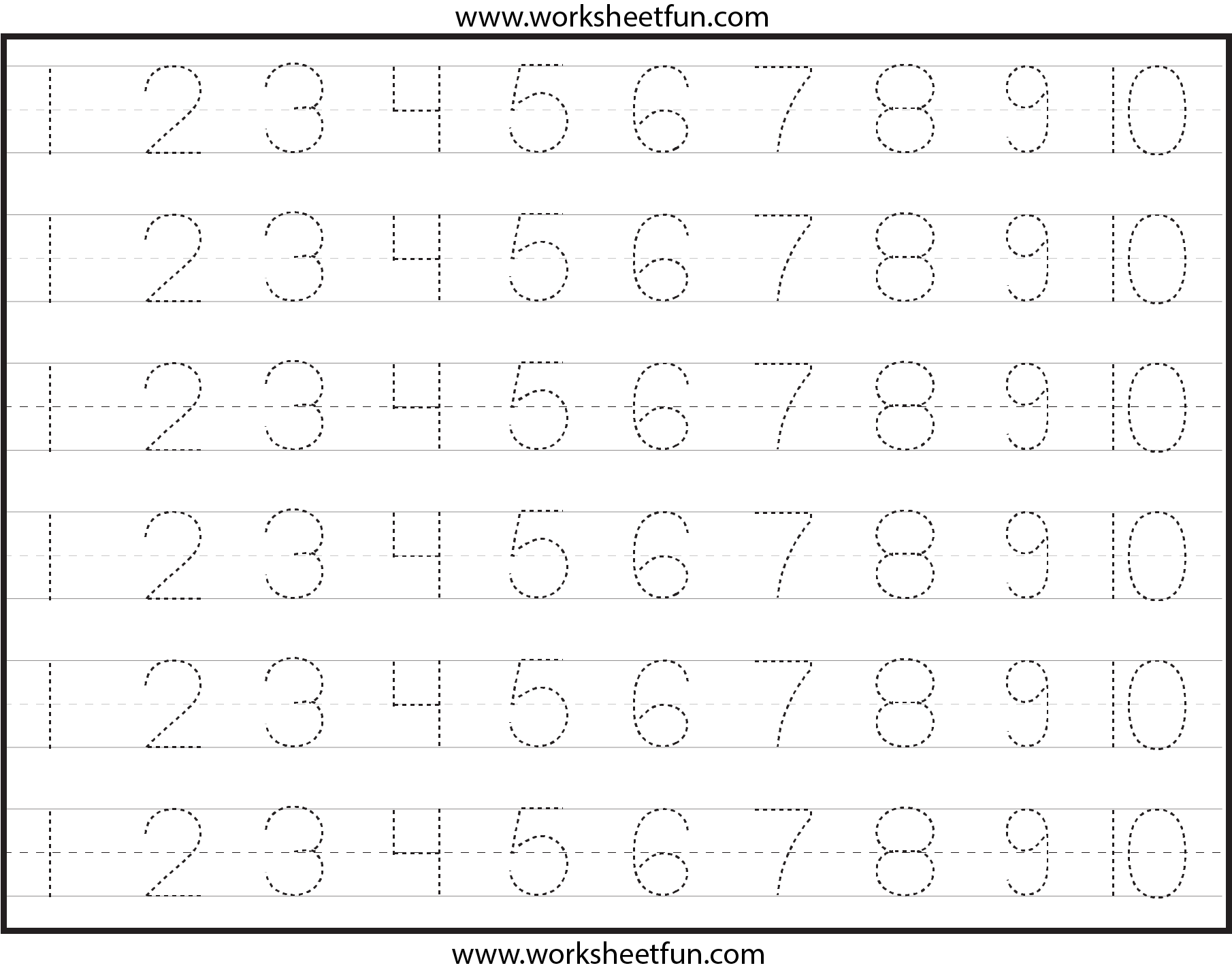 Number Handwriting Worksheets