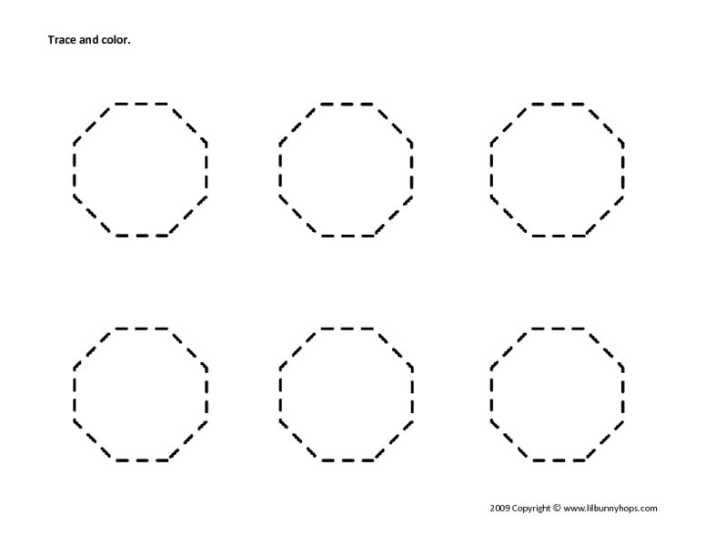 Octagon Tracing Worksheets