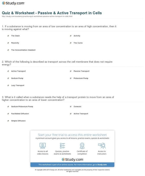 Osmosis And Tonicity Worksheet Awesome Passive Transport Worksheet