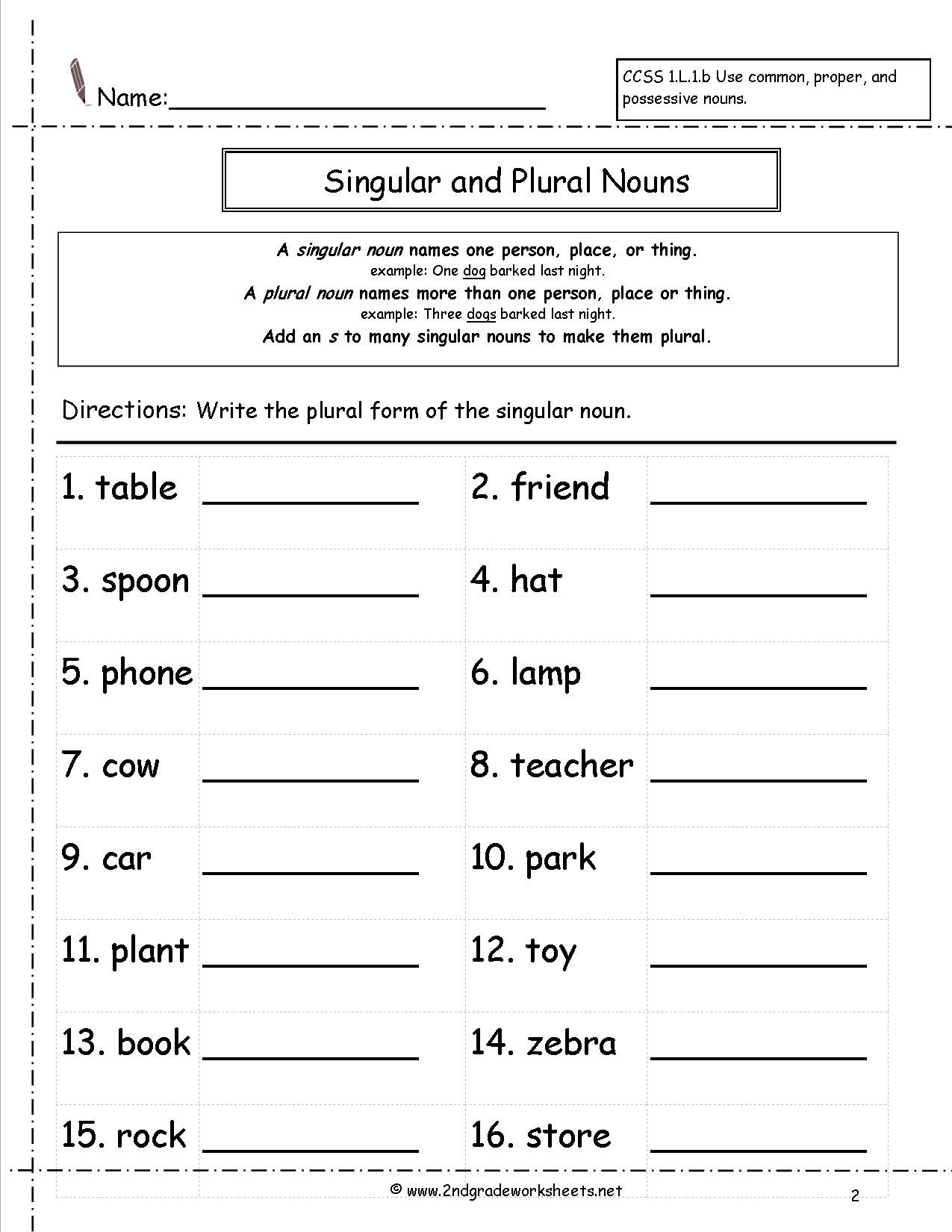 Plurals Worksheets Free The Best Worksheets Image Collection