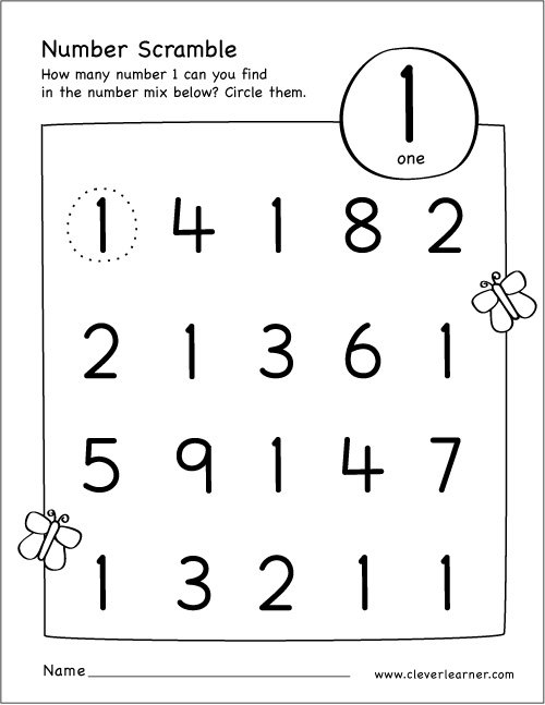 Preschool Activities Worksheets Number Scramble Activity Worksheet