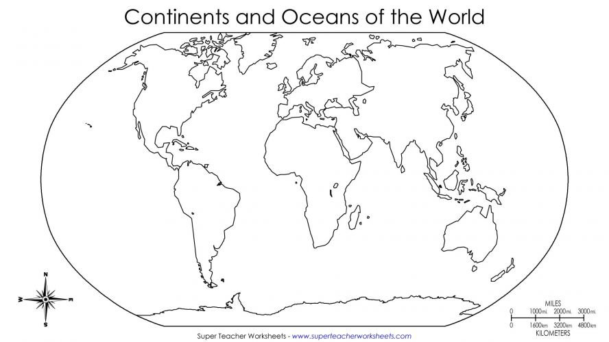 Printable Blank Map Of The World For Kids