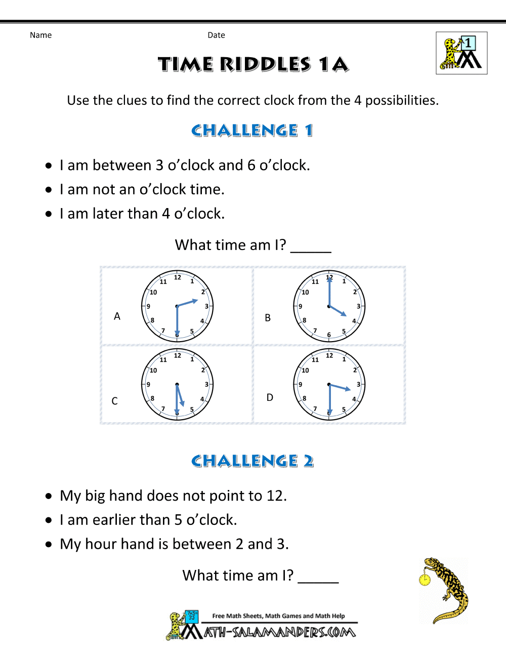 Printable Time Worksheets Riddles Easier Get The Point Math