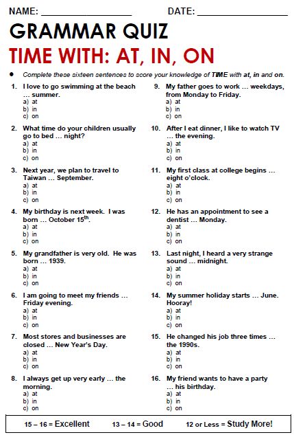 Printables  Free Printable English Grammar Worksheets