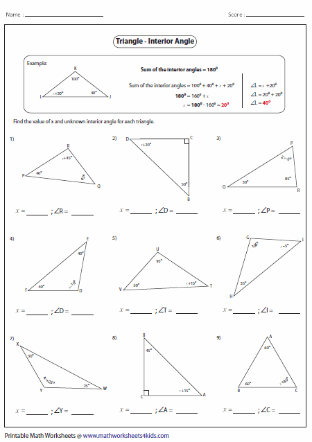 Printables  Interior And Exterior Angles Worksheet  Gotaplet