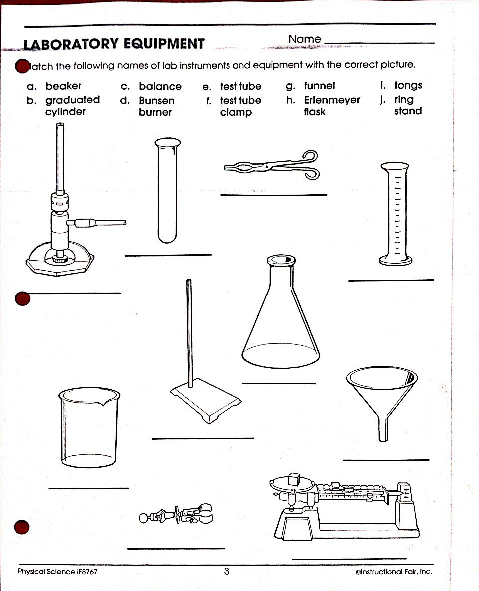 Printables  Worksheet Lab Equipment  Freegamesfriv Worksheets