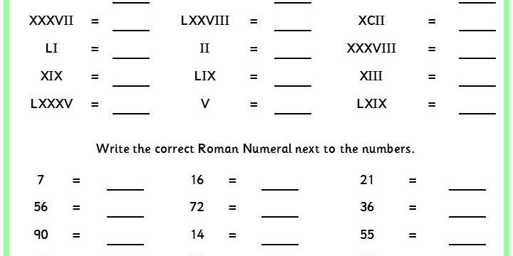 Recognising Roman Numerals