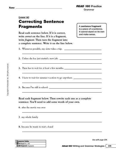 Run On Sentence Worksheet 4th Grade Worksheets For All