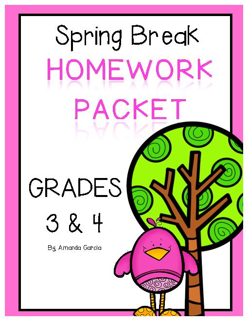 Spring Break Homework Packet For 3rd And 4th Grades