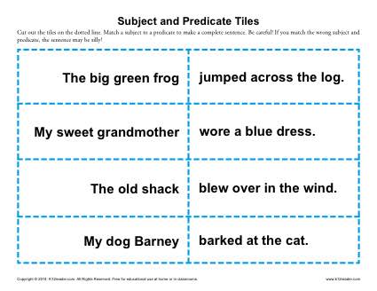 Subject And Predicate Tiles