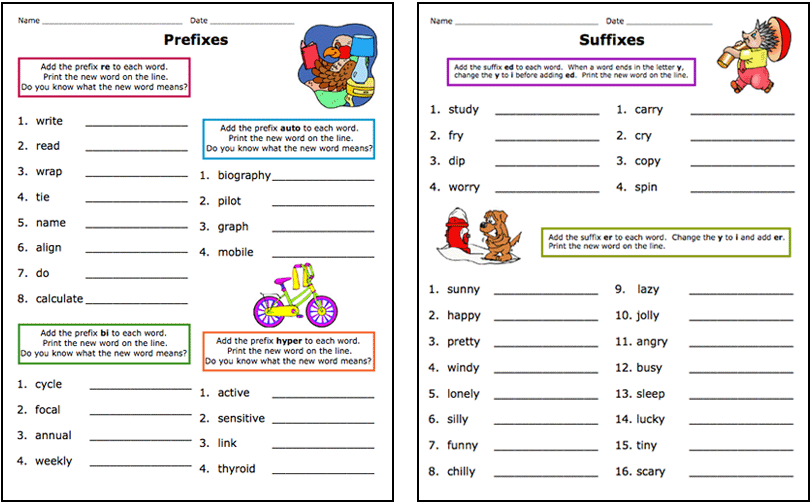 Suffix Worksheets For 3rd Grade
