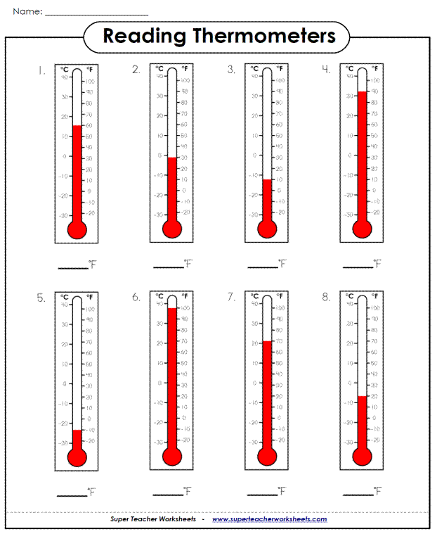 Temperature Worksheet For 3rd Grade