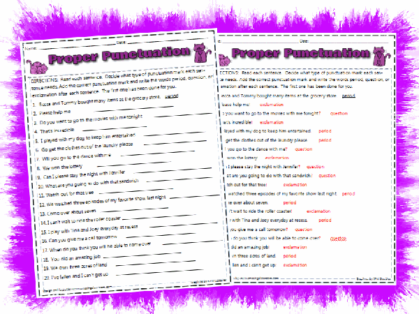 Ultimate Punctuation Worksheets For Grade 5 With Answers On Proper