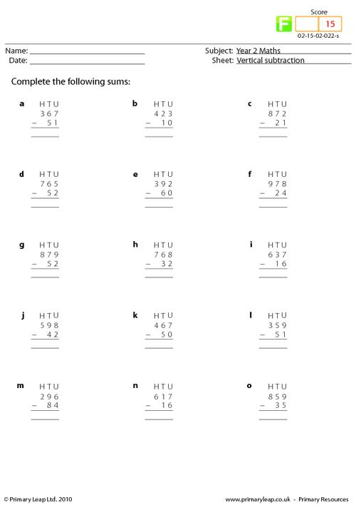 Vertical Subtraction