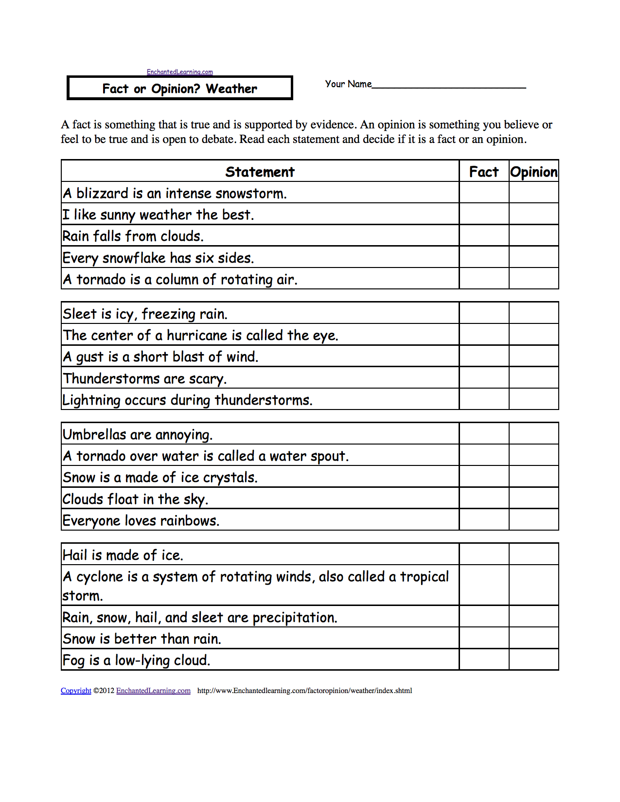 Weather Worksheets 4th Grade