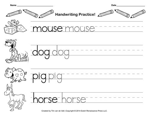 Writing Worksheet For Kindergarten Worksheets For All