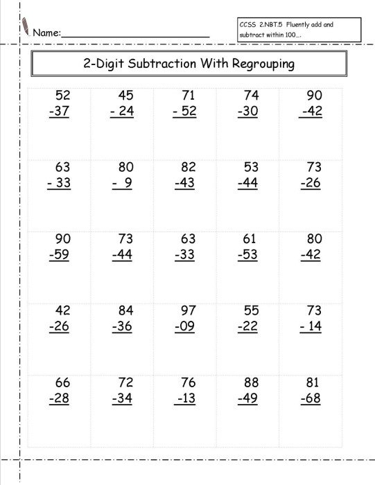 2 Digit Math Worksheets