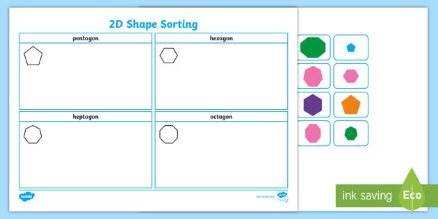 2d Shape Sorting Worksheet   Activity Sheet