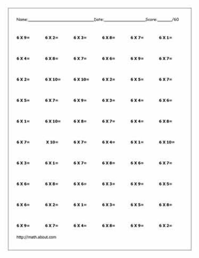 6 Times Table Worksheet The Best Worksheets Image Collection