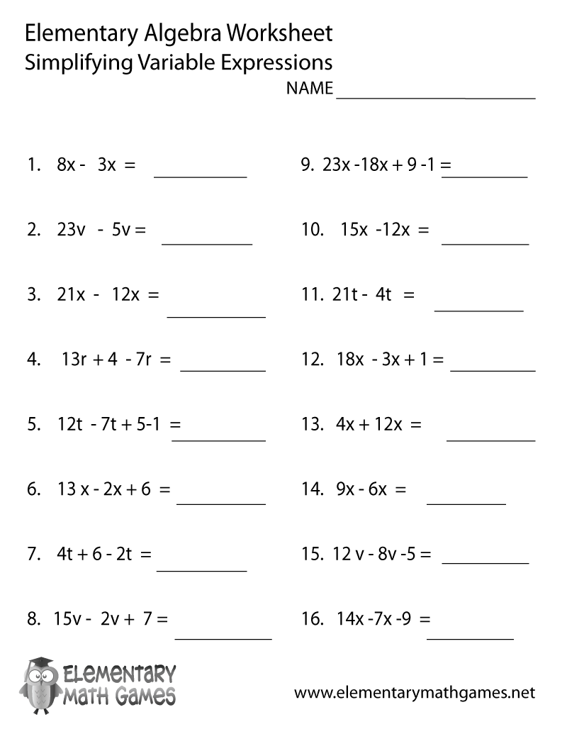 6th Grade Algebraic Expressions Worksheets The Best Worksheets